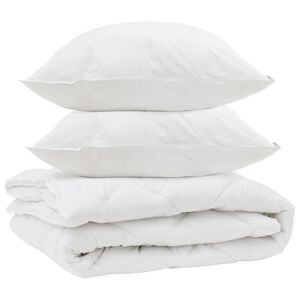 vidaXL Ganzjahresbettdecke mit Kissen 3 pcs Wei&szlig; Mikrofaser
