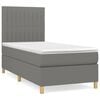 vidaXL Boxspringbett mit Matratze Dunkelgrau 90x200 cm Stoff
