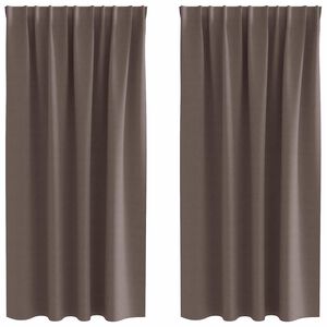 vidaXL Verdunkelungs-Vorh&auml;nge mit Ringen 2 stk. Dunkelbraun Polyester