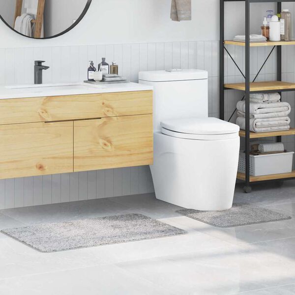 vidaXL Anti-Rutsch Badematten-Set 2 pcs Grau PP