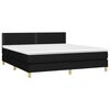 vidaXL Boxspringbett mit Matratze Schwarz 160x200 cm Stoff