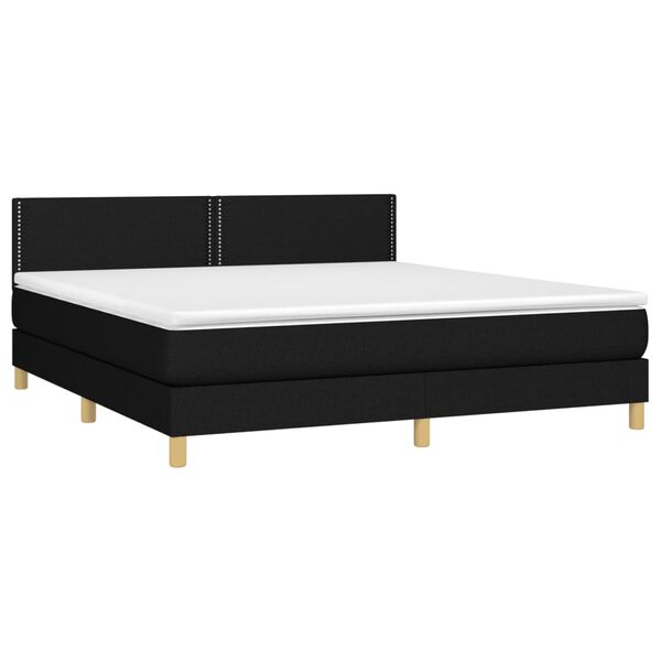 vidaXL Boxspringbett mit Matratze Schwarz 160x200 cm Stoff
