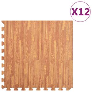 vidaXL Bodenmatten 12 Stk. Holzmaserung 4,32 m&sup2; EVA-Schaumstoff