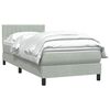 vidaXL Boxspringbett mit Matratze Hellgrau 100x220 cm Samt