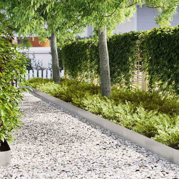 vidaXL Raseneinfassung 30 pcs Silber 100 x 0,05 x 20 cm Edelstahl