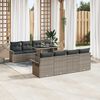 vidaXL Gartensofa-set mit Kissen 9 pcs Grau Poly-Rattan
