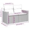 vidaXL 7-teiliges Gartensofa-Set mit Kissen, grau, Polyrattan