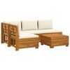vidaXL 5 stk. Outdoor-Sofagarnitur Massivholz Akazie Braun