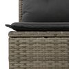 vidaXL Gartensofa 2-Sitzer mit Kissen Grau Poly Rattan