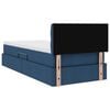 vidaXL Bett mit Stauraum und LED mit Matratze Blau 100 x 200 cm Stoff