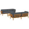 vidaXL Sofa Set 5 stk. Anthrazit Massivholz Akazie