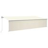 vidaXL Markise Automatisch Einziehbar mit Volant 6x3 m Creme