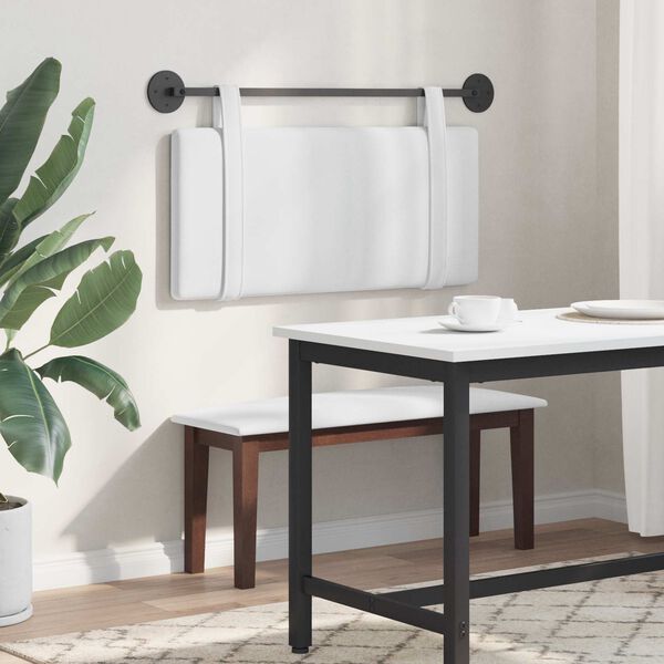 vidaXL H&auml;ngevorderseite Wandmontiert Uni Wei&szlig; 100 x 55 x 5 cm Stoff