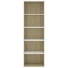 vidaXL B&uuml;cherregal 5 F&auml;cher Wei&szlig; Sonoma-Eiche 60x30x189 Holzwerkstoff