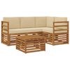 vidaXL Outdoor-Sofagarnitur 5 stk. Natur und Beige Polyester