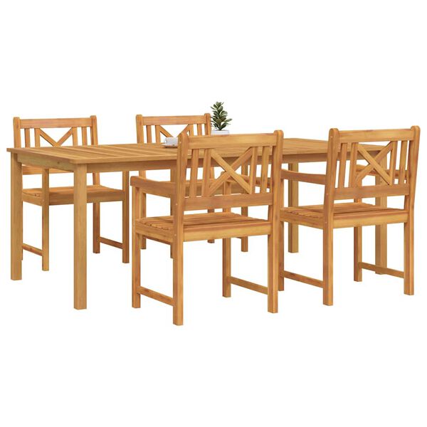 vidaXL Garten Essgruppe 5 pcs Braun Massivholz Akazie