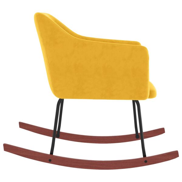 vidaXL Schaukelstuhl Gelb Samt