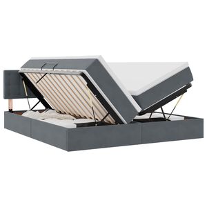 vidaXL Aufbewahrungsbett mit Matratze Dunkelgrau 100 x 200 cm