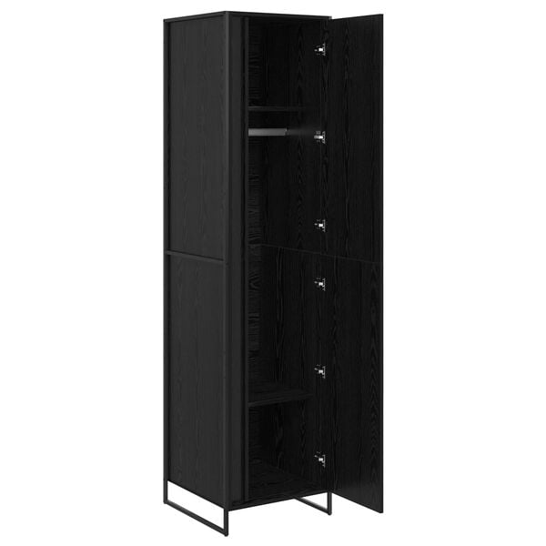 vidaXL Warderobe mit T&uuml;r 2 pcs Schwarz Eichen-Optik 50 x 50 x 200 cm