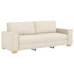 vidaXL 3-Sitzer-Sofa Beige 220 cm Leinenmischgewebe