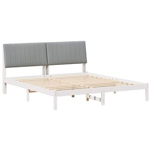 vidaXL Bettrahmen Hellgrau 180 x 200 cm Massives Kiefernholz