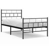 vidaXL Bettgestell mit Kopf- und Fu&szlig;teil Metall Schwarz 90x190 cm