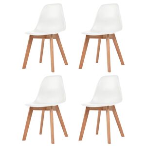 vidaXL Esszimmerst&uuml;hle 4 Stk. Wei&szlig; Kunststoff