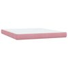 vidaXL Boxspringbett mit Matratze & LED Rosa 180x210 cm Samt