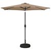vidaXL Gartenparasol mit LED-Lichtern und Sockel 270 x 270 cm