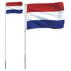 vidaXL Niederl&auml;ndische Flagge mit Mast 5,5 m Aluminium