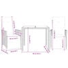 vidaXL 3-tlg. Garten-Bistro-Set mit Kissen Grau Poly Rattan