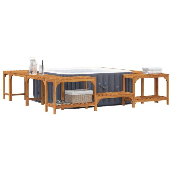 vidaXL Quadratische Outdoor Hot Tub Umrandung Braun 250 x 250 cm