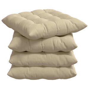 vidaXL Sitzkissen 4 stk. Mikrofaser Creme 40 x 40 x 6 cm