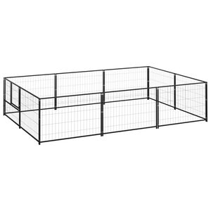 vidaXL Hundezwinger Schwarz 6 m&sup2; Stahl