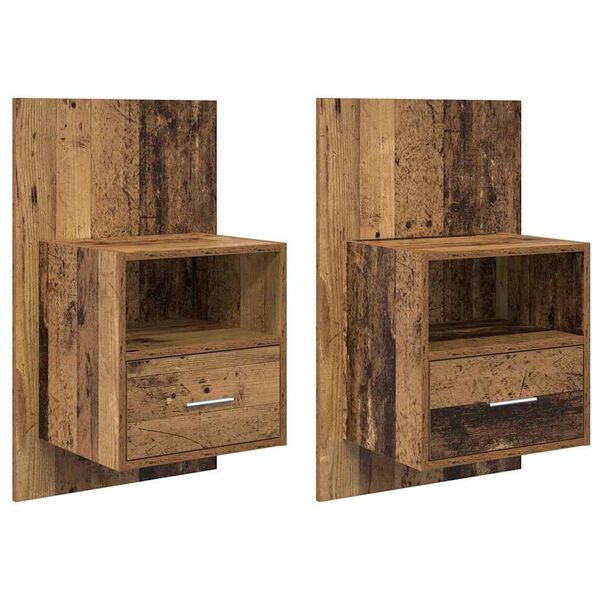 vidaXL Nachttisch 2 pcs Altholz 50 x 32.5 x 80cm Holzwerkstoff