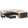 vidaXL Gartensofa-set mit Kissen 13 pcs Schwarz und Creme