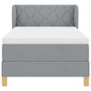 vidaXL Boxspringbett mit Matratze Hellgrau 90 x 190 cm Stoff