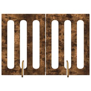 vidaXL Faltbarer Haustierzaun 2 pcs Ger&auml;ucherte Eiche Holzwerkstoff