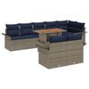 vidaXL Garten-Sofa-Set mit Speicher 9 pcs Grau Poly Rattan