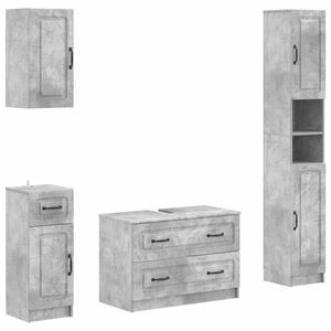 vidaXL 4-teiliges Badezimmer-Schrank-Set UTRECHT Betongrau