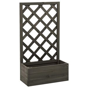 vidaXL Garten-Spalier mit Blumenkasten Grau 50x25x90 cm Tannenholz