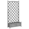 vidaXL Pflanzk&uuml;bel mit Spalier Grau 90x35x180 cm Massivholz Tanne