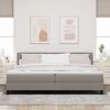 vidaXL Boxspringbett mit Matratze Taupe 200 x 200 cm Stoff
