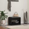 vidaXL Flurbank mit Kissen mit Regal Schwarze Eiche 63 x 38 x 45 cm