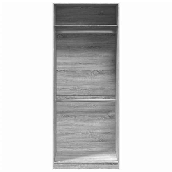 vidaXL Kleiderschrank Grau Sonoma 80x50x200 cm Holzwerkstoff