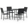 vidaXL 5-tlg. Garten-Essgruppe Poly Rattan und Stahl
