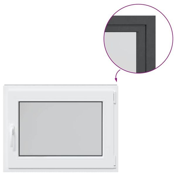 vidaXL Kellerfenster "RISOR" 80x60 cm Drehkipp DIN Rechts Anthrazit