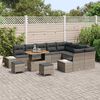 vidaXL Gartensofa-set mit Kissen mit Speicher 12 pcs Grau Poly Rattan