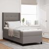 vidaXL LED Boxspringbett mit Matratze Taupe 90 x 200 cm Stoff