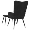vidaXL Relaxsessel mit Hocker Schwarz Samt